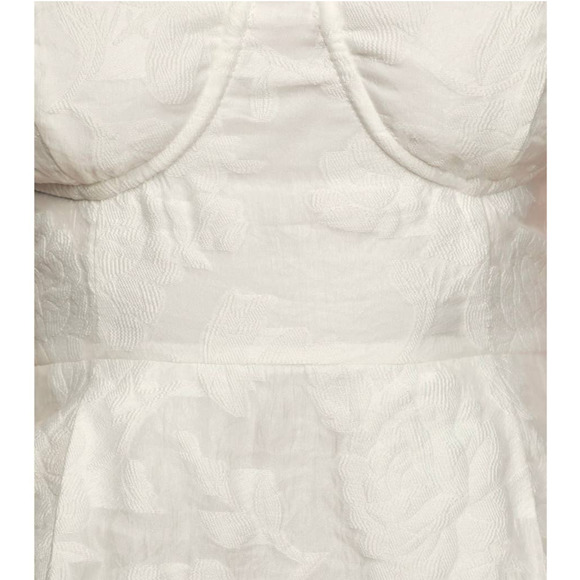 Lulu's From This Day Floral Jacquard Strapless Midi Dress In White Small New - Picture 2 of 16